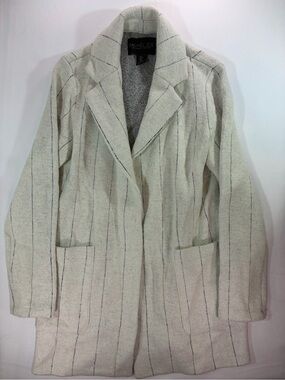 45% WOOL Rachel Zoe Cream Pinstripe Coat Jacket